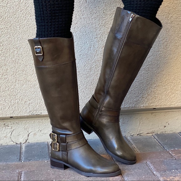 Macy's Shoes - Rare Moss Wide Calf Genuine Leather Knee Boots
